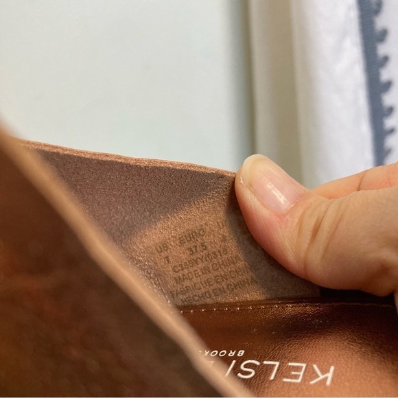 NWOB Kelsi Dagger Brooklyn Sabrale Metallic Cooper Leather Peep Toe Slide Sandal - Picture 6 of 11